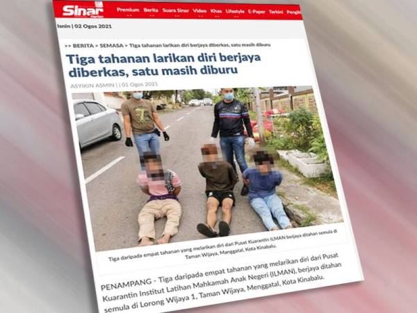 Laporan Sinar Harian pada Ahad.