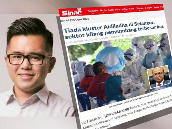 Laporan Sinar Harian pada Jumaat. Gambar kiri: Chua Wei Kiat