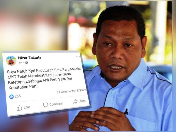 Pendirian Mohd Nizar yang dikongsi di laman Facebook rasminya pada Sabtu.