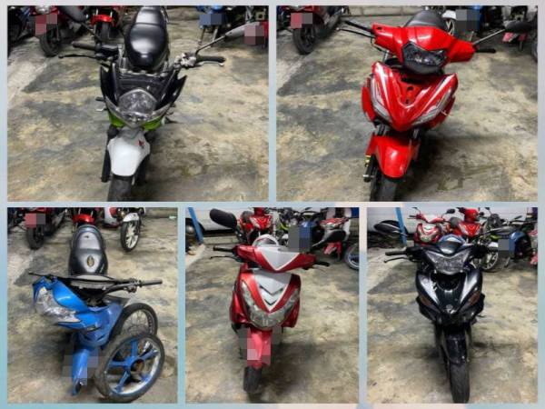 Antara motosikal yang digunakan suspek turut dirampas.