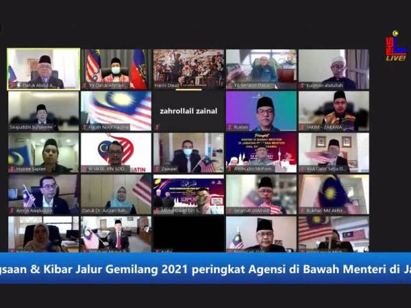 Zulkifli melancarkan Sambutan Bulan Kebangsaan dan Kibar Jalur Gemilang Peringkat Agensi Agama secara maya pada Khamis.