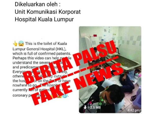 Tangkap layar hantaran Unit Komunikasi Korporat HKL di laman Facebook HKL.