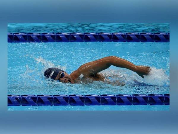 Muhammad Nur Syaiful ketika beraksi pada acara lelaki 200m gaya bebas pada Sukan Paralimpik Tokyo 2020 di Pusat Akuatik Tokyo hari ini. - Foto Bernama