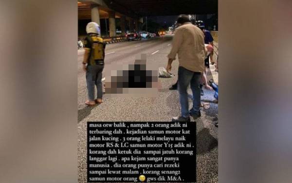 Gambar mangsa tular di media sosial.