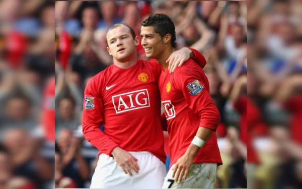 Rooney dan Ronaldo ketika beraksi untuk Manchester United. foto: gettyimages