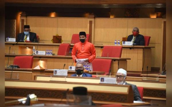 Ahmad Saidi ketika sesi penggulungan Sidang Dewan Undangan Negeri (DUN) Perak ke-14 pada Isnin. - Foto Urusetia Dewan Negeri Perak