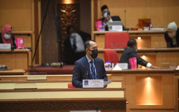 Abdul Yunus pada sesi penggulungan Sidang Dewan Undangan Negeri (DUN) Perak ke-14. - Foto ihsan Urusetia Dewan Negeri Perak