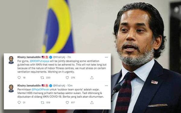 Khairy dalam ciapan di Twitternya.