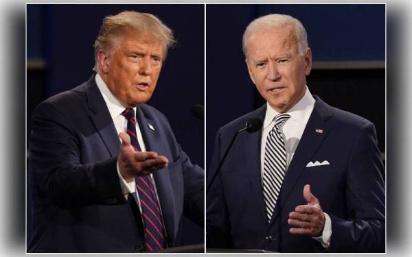 Trump (kiri) dan Biden saling menuding jari menyalahkan ketidakcekapan pentadbiran masing-masing. - Foto Agensi