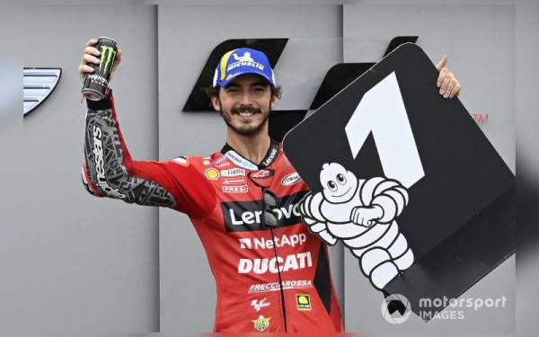 Bagnaia menjuarai GP Aragon sebentar tadi.