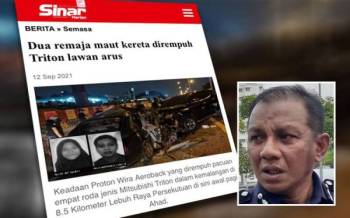 Dua Remaja Maut Kereta Dirempuh Triton Lawan Arus