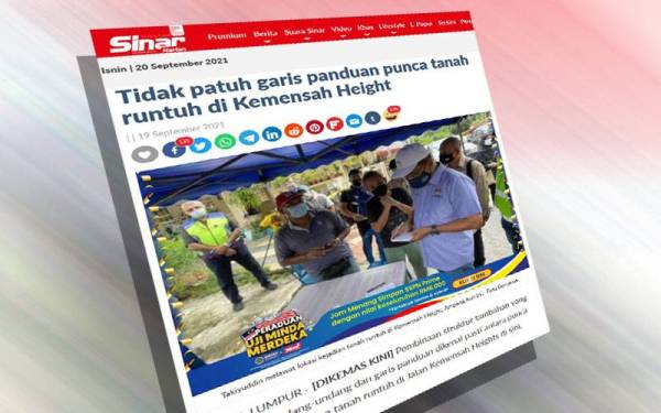 Laporan Sinar Harian pada Isnin.