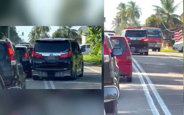 Kenderaan mewah milik ‘VVIP’ dipercayai Timbalan Menteri yang melakukan kesalahan undang-undang jalan raya dengan memotong di garisan berkembar di Jalan Bukit Marak-Binjai di Cabang Tiga Gong Dermin, Kota Bharu.