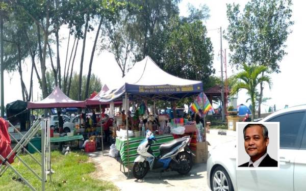 Penjaja di Pantai Bagan Lalang disusun semula susulan pembukaan sektor riadah dan rekreasi. (Gambar kecil, Abd Hamid)