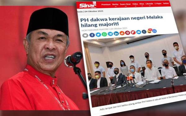 Zahid Setuju Jika Dun Melaka Dibubarkan