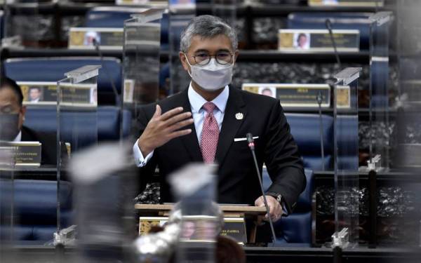 Menteri Kewangan Tengku Zafrul ketika Mesyuarat Khas Penggal Ketiga Parlimen Ke-14 di Parlimen, pada Selasa. - Foto Bernama 