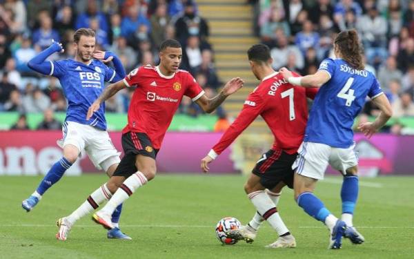 Antara aksi menarik perlawanan Leicester City menentang Manchester United di Stadium King Power. - Foto Premier League