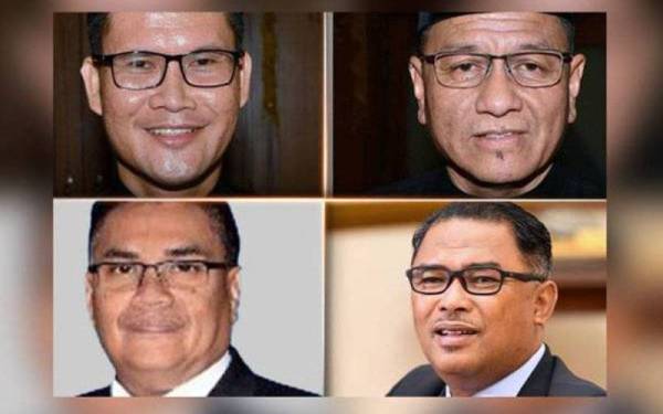 Bekas empat ADUN itu ialah bekas Ketua Menteri Melaka, Datuk Seri Idris Haron (BN-Sungai Udang), Datuk Nor Azman Hassan (BN-Pantai Kundor), Datuk Norhizam Hassan Baktee (Bebas - Pengkalan Batu) dan Datuk Noor Effandi Ahmad (Bersatu-Telok Mas). - Foto Awani
