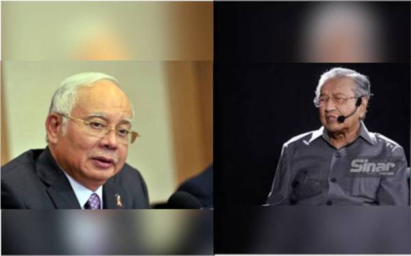 Najib (kiri), Dr Mahathir (kanan)