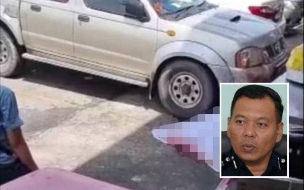 Seorang lelaki dipercayai ah long maut ditetak di hadapan sebuah restoran di Bandar Baru Bukit Tinggi Klang pada Sabtu. Gambar kecil: Shamsul Amar