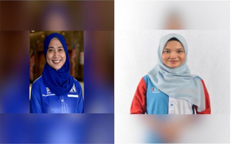 Dira (right) is competing for the Rim seat while youngest candidate Farzana Hayani is competing for the Sungai Rambai seat. 