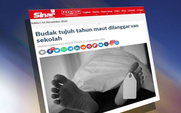 Seorang kanak-kanak perempuan berusia tujuh tahun maut apabila dilanggar van sekolah yang dinaikinya dalam kejadian di hadapan sebuah tadika di Taman Dahlia, Bandar Baru Salak Tinggi di sini pada Jumaat.