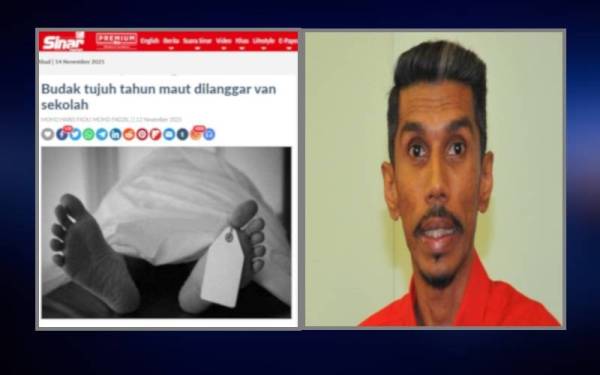 Laporan Sinar Harian mengenai seorang kanak-kanak perempuan berusia tujuh tahun maut apabila dilanggar van sekolah yang dinaikinya dalam kejadian di hadapan sebuah tadika di Taman Dahlia, Bandar Baru Salak Tinggi di sini pada Jumaat. Gambar kanan : R Thiagarajan.