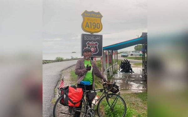 Mohamad Puad ketika mengikuti Kembara Ban Pecah dari Sungai Petani Kedah ke Perak pada tahun lalu.