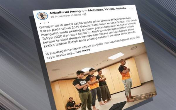 Perkongsian yang dimuatnaik Azizulhasni Awang di laman Facebooknya.