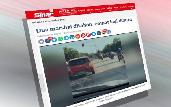 Sebelum ini dilaporkan polis masih mengesan empat lagi individu yang turut bertindak sebagai marsyal seperti mana dalam rakaman video yang tular.