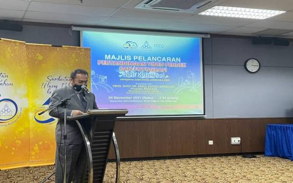 Datuk Dr Abdul Fattah Abdullah pada majlis perasmian Pertandingan Video Pendek dan Pertandingan Fotografi Kita Koperasi.