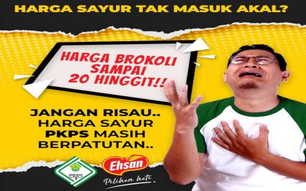 Info grafik PKPS berhubung harga jualan sayuran dijual lebih murah dan berpatutan berbanding harga pasaran.