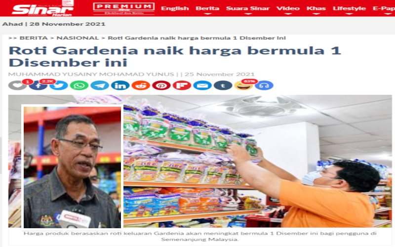 Tangkap layar berita Sinar Harian. (Gambar kecil: Rosol)