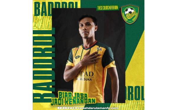 Baddrol Bakhtiar. - Foto Kedah Darul Aman FC