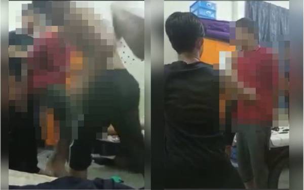 Tangkap layar video tular berkenaan kejadian buli yang didakwa berlaku di sebuah sekolah di Perak.