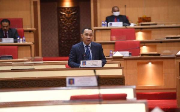 Abdul Yunus ketika menjawab soalan lisan daripada Khairudin Abu Hanipah (BN-Belanja) pada Mesyuarat Kedua, Tahun Keempat Dewan Negeri Perak ke-14 di sini pada Selasa. - Foto Urusetia Dewan Negeri Perak 