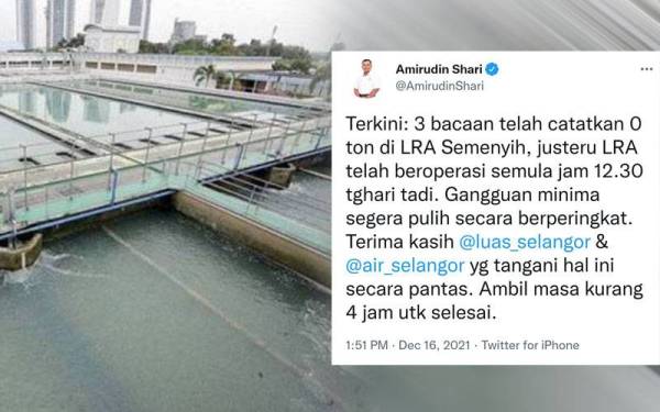 Amirudin memuat naik status di Twitter pada Khamis.