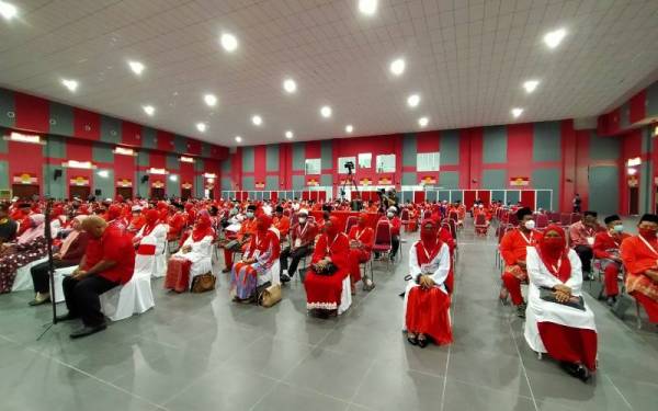 Perwakilan yang hadir ke Mesyuarat Perwakilan UMNO Bahagian Bagan Datuk di Bagan Datuk pada Sabtu.