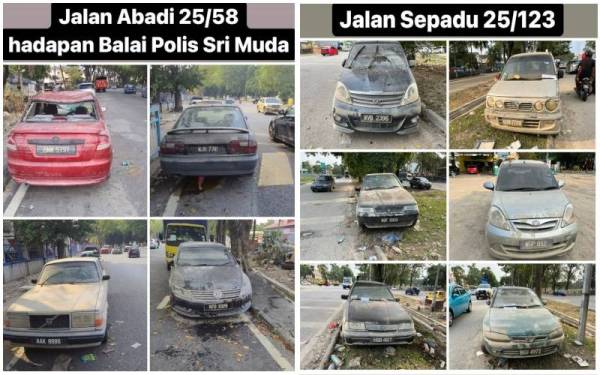 Kenderaan yang ditinggalkan oleh pemilik di sekitar Sri Muda, Seksyen 25 Shah Alam.