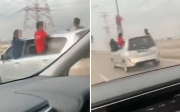 Polis menahan seorang wanita pada Rabu bagi membantu siasatan mengenai video tular menerusi media sosial memaparkan sebuah kereta Perodua Alza membawa tiga penumpang kanak-kanak secara berbahaya. - Foto internet