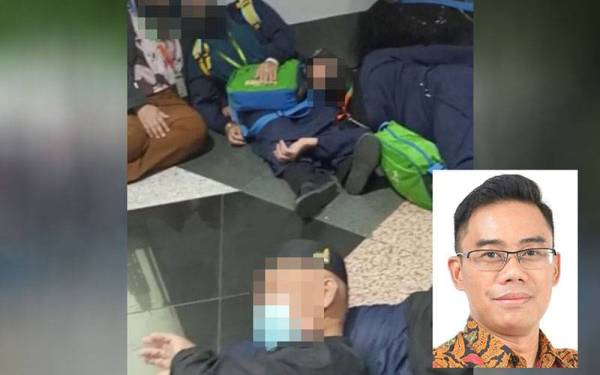 Tangkap layar video jemaah umrah bergelimpangan di KLIA. Gambar kecil: Mohd Rezwan