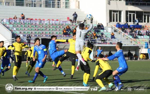 Skuad muda negara semasa aksi kelayakan Piala Asia B-23 di Ulaanbaatar, Mongolia.