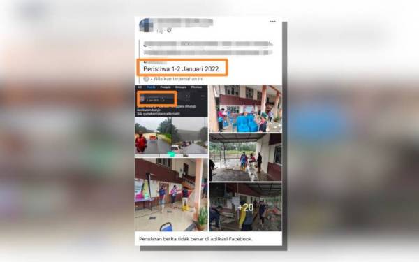 Gambar dan video palsu berkenaan bencana banjir di Kota Tinggi yang tular di Facebook sejak beberapa hari lalu.