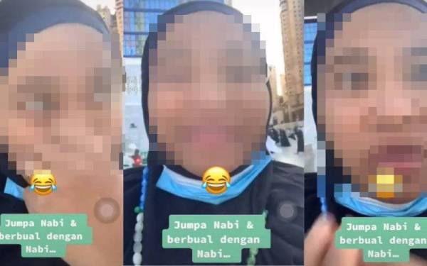 Tangkap layar video seorang wanita yang mendakwa berinteraksi dengan Rasulullah SAW di sebuah hotel di Makkah tular baru-baru ini.