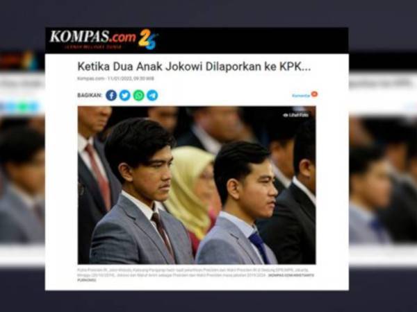 Gibran Rakabuming dan Kaesang Pangarep dipanggil mengadap KPK selepas dipercayai terlibat dalam aktiviti rasuah.