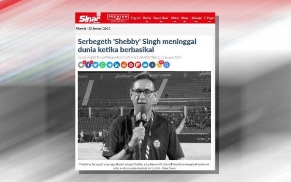 Serbegeth Singh meninggal dunia pada usia 61 tahun secara mengejut pada Rabu.