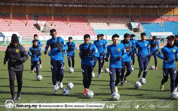 Skuad B-23 ketika kempen kelayakan Piala Asia B-23 2022 di Ulaanbaatar, Mongolia tahun lalu.