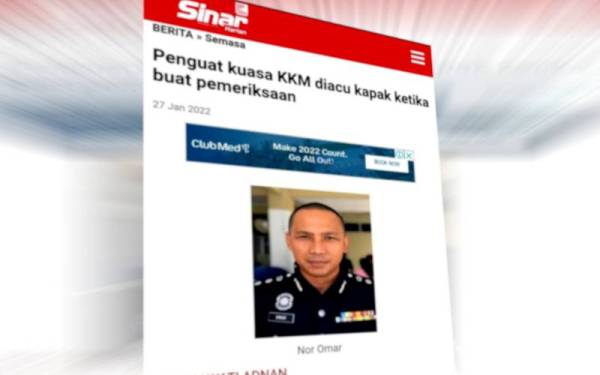 Laporan Sinar Harian pada Khamis.