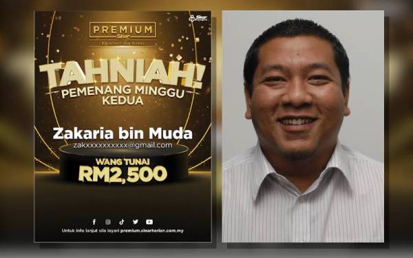 Zakaria Muda diumumkan sebagai pemenang dengan membawa pulang wang tunai berjumlah RM2,500.