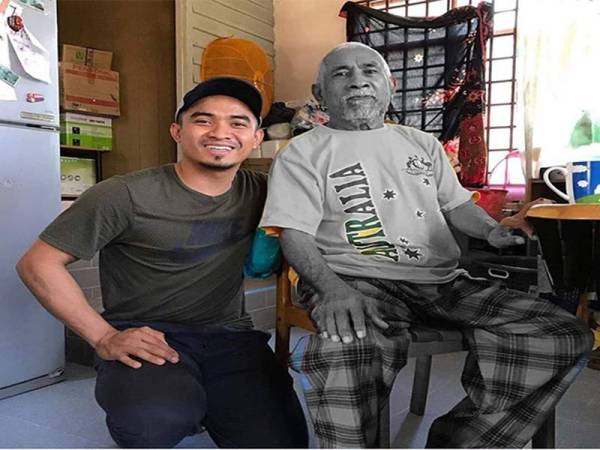 Gambar kenangan Azizulhasni (kiri) bersama arwah bapanya, Awang.